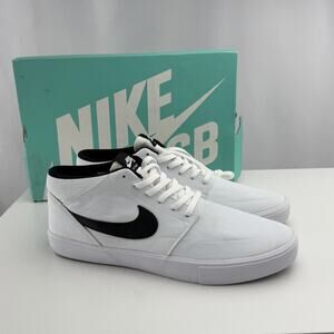 Nike SB Portmore II Solar Mid Canvas White Black AQ7728-100 Size 13